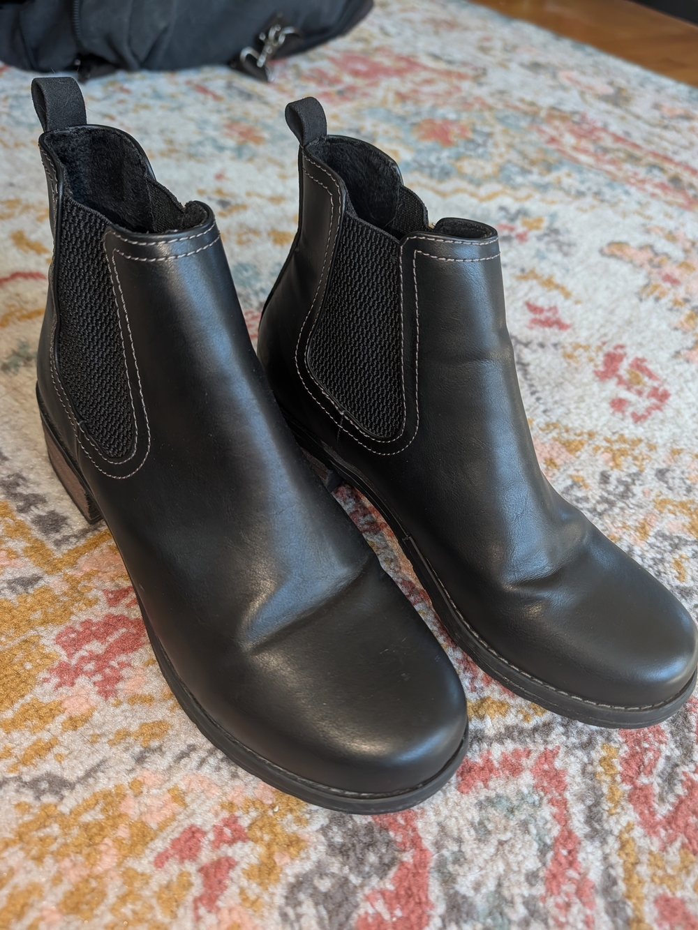 Eastland Jasmine Women's 8.5 Black Chelsea Casual Moto Boots Fall Leather